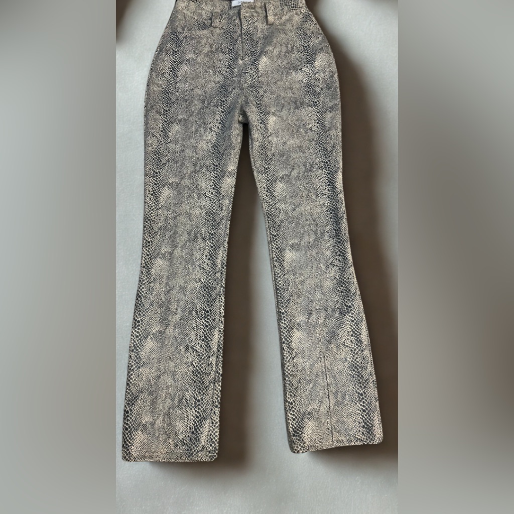 Nwt Dissh Selva Beige Snake Split Leg Pant Size Au 10, Us Size 6 Statement Style